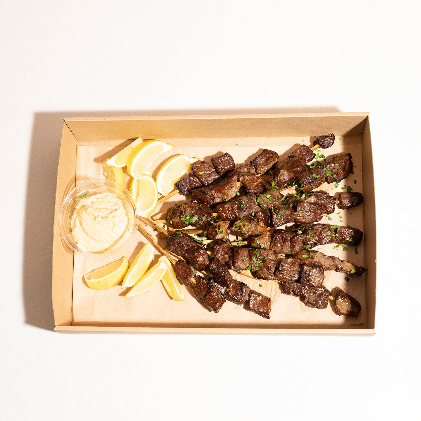 Greek Peppercorn Beef Skewers